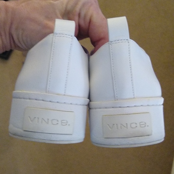 Vince Women's White  Leather Warren Platform Slip On Sneaker Comfort 6 - Picture 2 of 9